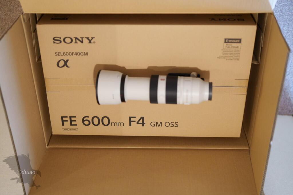 SEL600F40GMを梱包した段ボールの中の段ボールとSEL100400GMの大きさ比較